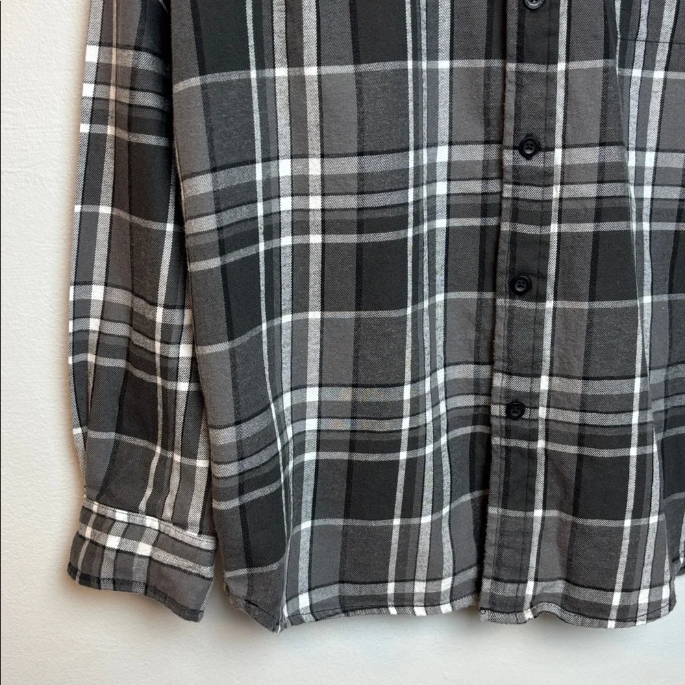 The North Face Arroyo Men's Large Long-Sleeve Flannel Shirt Gray‎ Plaid